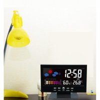 Настолен часовник с голям дисплей, цветна метеорологична станция, снимка 7 - Стенни часовници - 39955007