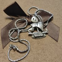 Сребърен синджир с висулка (246), снимка 1 - Колиета, медальони, синджири - 43992895