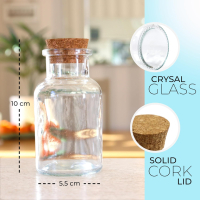 Комплект стъклени буркани за подправки Livabl с коркови капаци и етикети - Опаковка от 12 (125 мл), снимка 5 - Аксесоари за кухня - 44865444