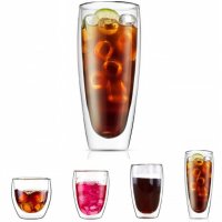 Двустенна стъклена чаша за всякакъв вид напитки в 4-ри различни модела, снимка 6 - Чаши - 33013590