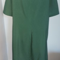 Копринена ръчно изработена рокля цвят Емералд с ръчна декорация - яка, снимка 3 - Рокли - 32506186