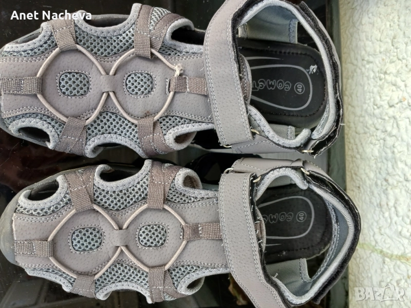 Сандали спортни, тип маратонки, сиви, снимка 1