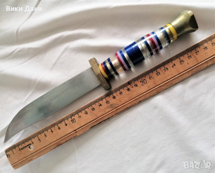 соц ръчно направен уникат нож кама бронз, снимка 1