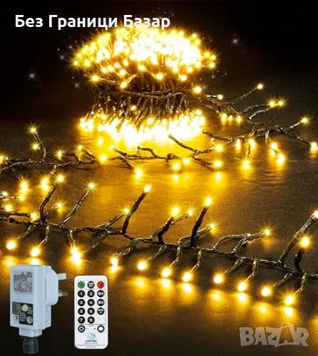 Нови Декоративни LED лампички с таймер, дистанционно, 9 м, 600 LED, снимка 1