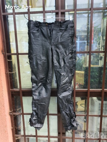 Кожен Рокерски Мото Панталон Размер S XS STEPHANO Ретро Като Нов, снимка 1