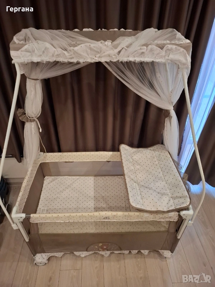 Сгъваема кошара Chipolino на две нива, с подложка за повиване, снимка 1