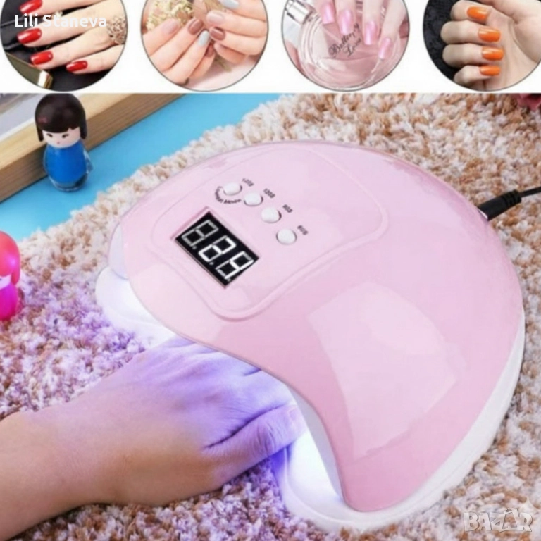 Професионална UV/LED лампа POLYUV 110W – За всички гел лакове, авто сензор. , снимка 1