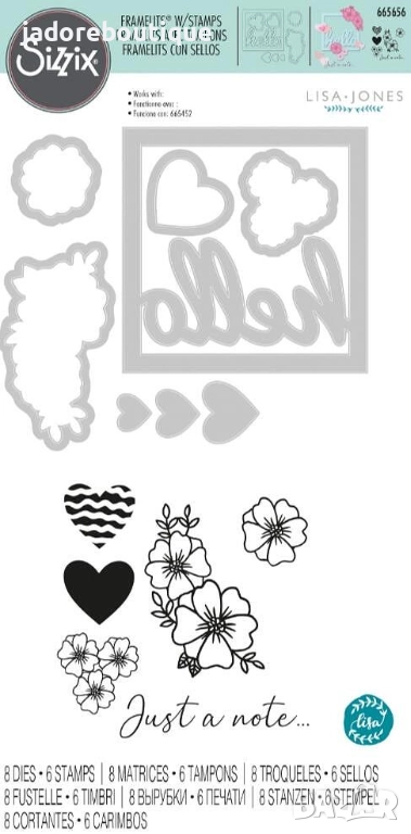 Sizzix Силиконови печати и щанци за изрязване и релеф Floral hello, снимка 1