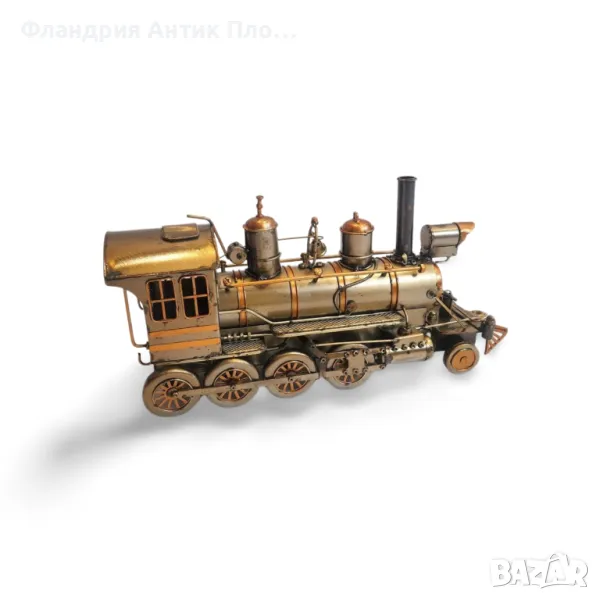 Метален ретро локомотив/Голд, снимка 1