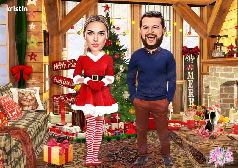 Коледна Карикатура- перфектният персонален подарък!, снимка 1