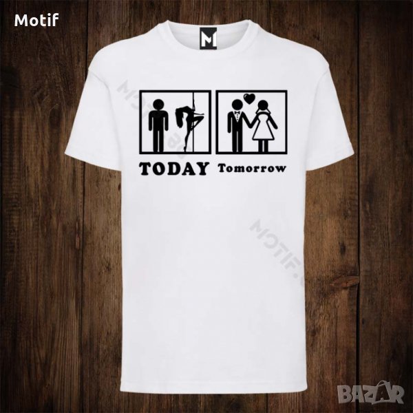 Мъжка тениска с щампа за ергенско парти, снимка 1