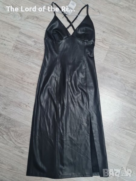 НОВА дълга лъскава кожена рокля Stradivarius Страдивариус - М с етикет, снимка 1