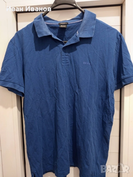 Оригинална фланелка с яка Hugo Boss, снимка 1