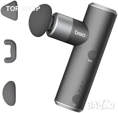 Нов Мини масажен пистолет 4 глави, лек, преносим, ултра тих, USB-C, снимка 1