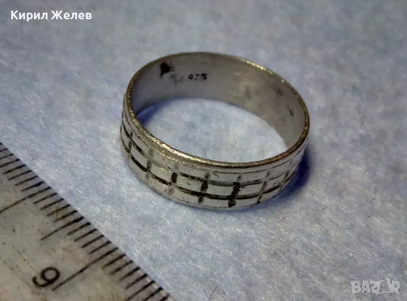 СТИЛНА ВИНТИДЖ АРТ ОРНАМЕНТИКА СРЕБЪРНА ХАЛКА ПРЪСТЕН СРЕБРО 925 МАЙСТОРСКА РАБОТА 48608, снимка 1