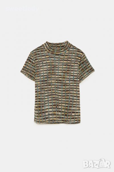 ZARA- дамска блузка с полуполо яка, снимка 1