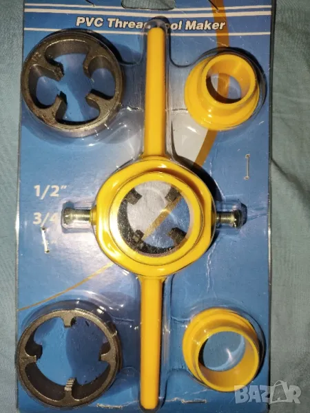 Върток с 3 флашки за нарязане на водопроводни резби, снимка 1