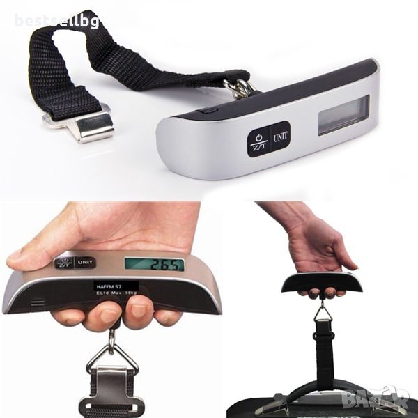 Дигитален електронен кантар за багаж 50кг електронен термометър ръчен багаж покупки риба тегло куфар, снимка 1