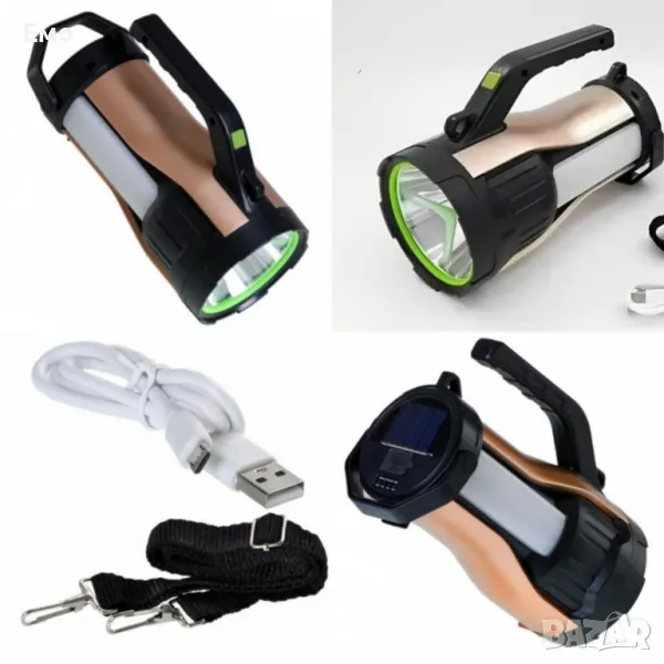 Соларен фенер HEL-T96, 30W, LED преден и страничен, радиус на осветяване 500 м, мощност - 30W, снимка 1