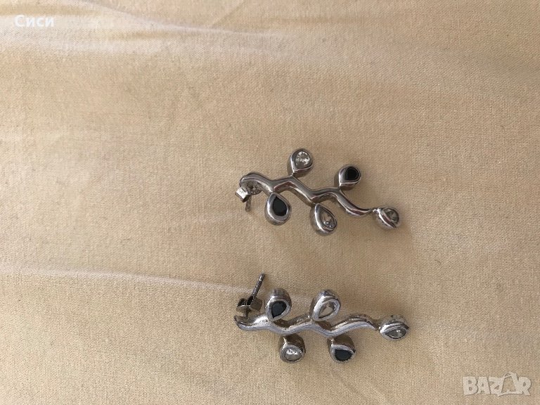 Сребърни обеци тип корал, снимка 1
