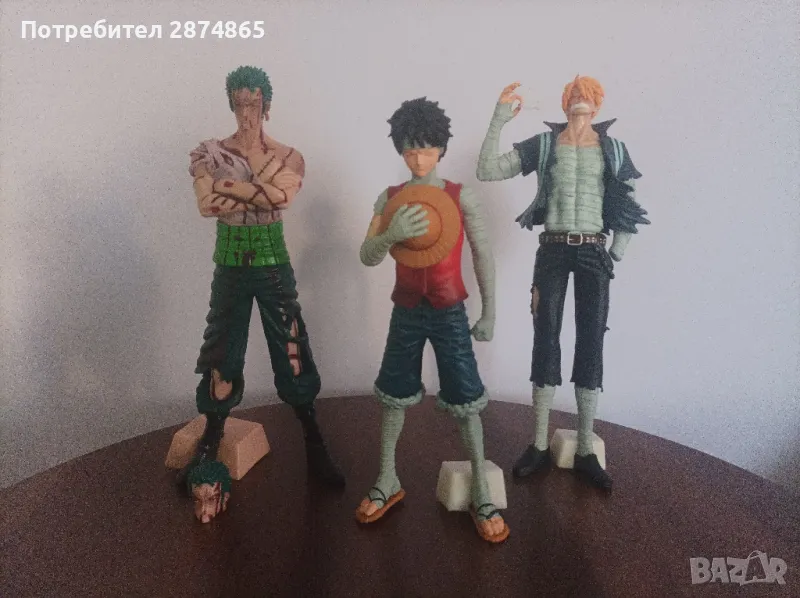 комплект one piece фигурки на зоро, луфи и санджи/ zoro luffy sanji, снимка 1