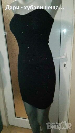 Блестяща черна рокля 👗🍀S, M👗🍀арт.4003, снимка 1