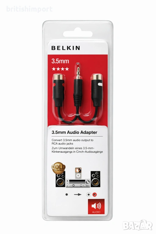 Аудио адаптер, Belkin 3.5mm Audio Adapter, снимка 1
