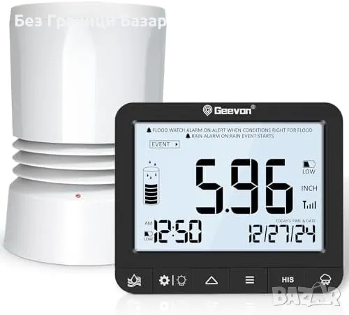 Нов Прецизен безжичен дъждометър – аларма за наводнения, лесен монтаж, снимка 1