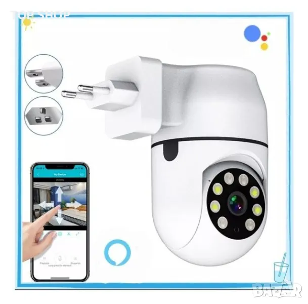 Wifi камера за видеонаблюдение Tnagora, FULL HD, Интериор / Екстериор, Панорама/Наклон 360 градуса,, снимка 1