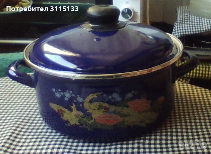 Индукционна Емайлирана тенджера с декор , снимка 1