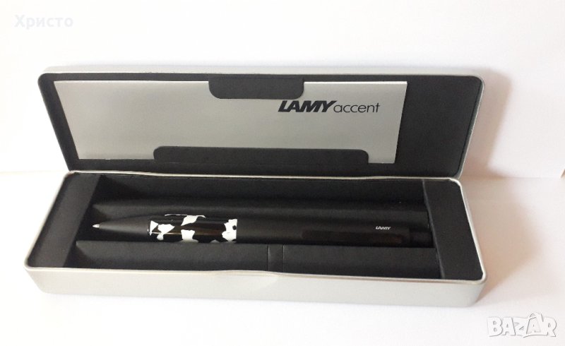 химикалка Лами Lamy Accent метал с черно матово покритие и грип от специална смола имитираща мрамор, снимка 1