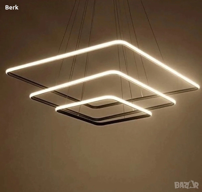 Модерен LED полилей – квадратен корпус, снимка 1