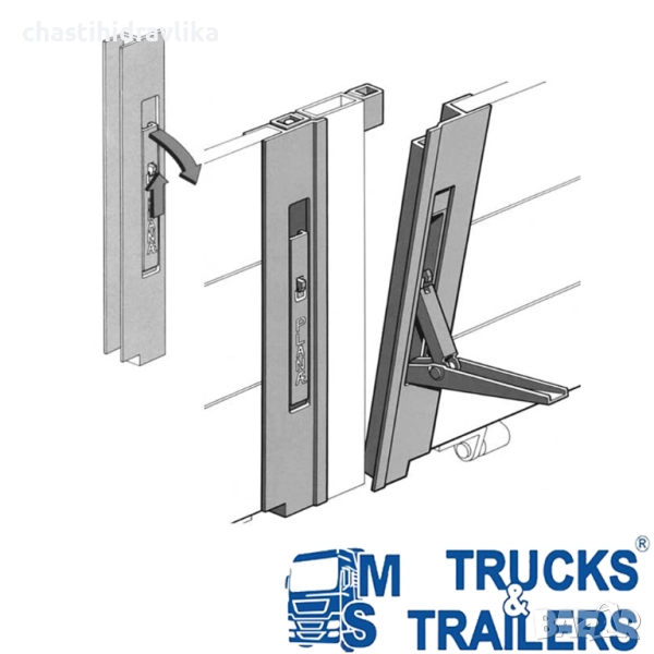 Алуминиева колонка с поцинкована дръжка и ключалка PLANAE - лява/дясна 35160400, снимка 1