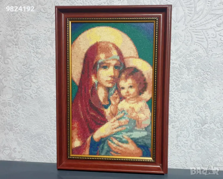 Гоблен Богородица мъниста, снимка 1