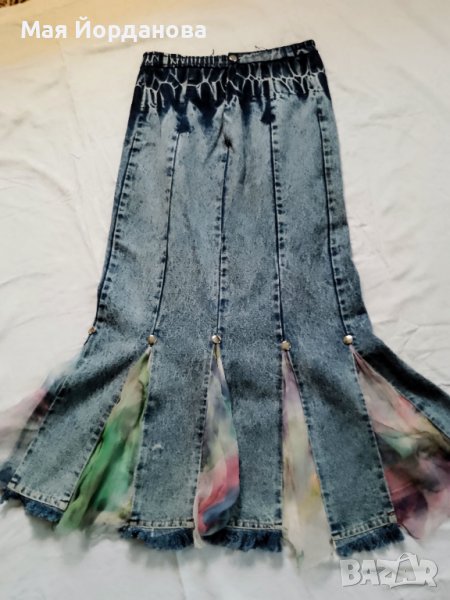  Цена 15 лв. Дънкова пола стил Бохо, номер S, M., снимка 1