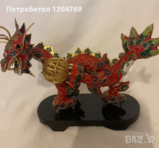 Китайски античен червен метален дракон, снимка 8 - Антикварни и старинни предмети - 44909358
