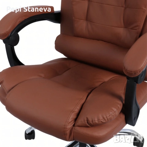 Ергономичен офис стол с лумбална опора от еко кожа – комфорт за дълги часове без болки, снимка 9 - Столове - 53096101