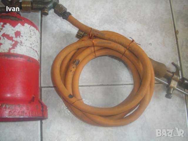 Немска Газова Горелка С Поялник-С Бутилка/Маркуч/Вентил Клапан/-Старо Качество-Отлична-Масивна, снимка 5 - Поялници и запояване - 44081627