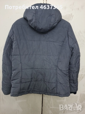 зимно марково синьо ватирано яке с качулка, снимка 2 - Якета - 52592538