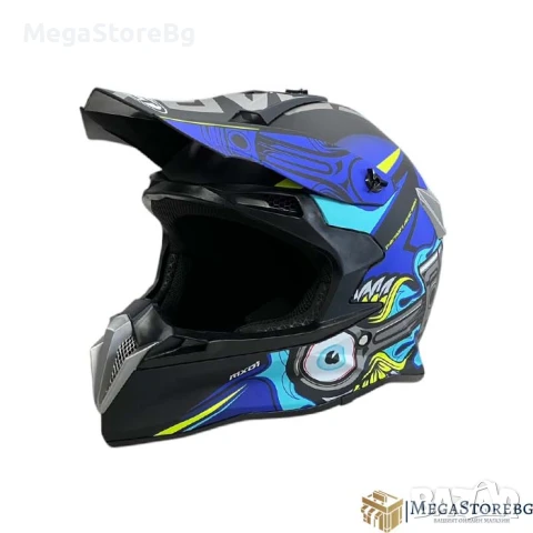 Кросова каска 188 - размер S - Matt Black/Blue, снимка 6 - Аксесоари и консумативи - 50527240