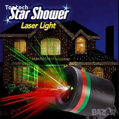 КОЛЕДЕН ЛАЗЕР Светлинно Шоу Със прожектор Star Shower Laser Light, снимка 1 - Прожектори - 31061670