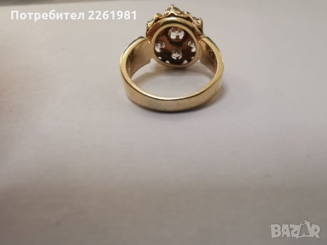Продавам златен пръстен с диаманти, снимка 7 - Пръстени - 35400067