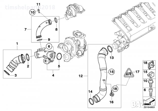 Уплътнение маркуч турбо за BMW E87 E46 E90-93 E60 M47 M57 11617790547, снимка 2 - Части - 33277322