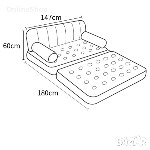 Надуваем Матрак 5 В 1, Kanza, PVC Материал, Гъвкавост 5 В 1, снимка 7 - Други стоки за дома - 53068832