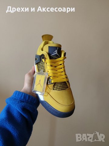 Nike Air Jordan 4 Retro Lightning Yellow Pikachu Нови Кецове Обувки Маратонки Размер 39 , снимка 4 - Кецове - 38295780