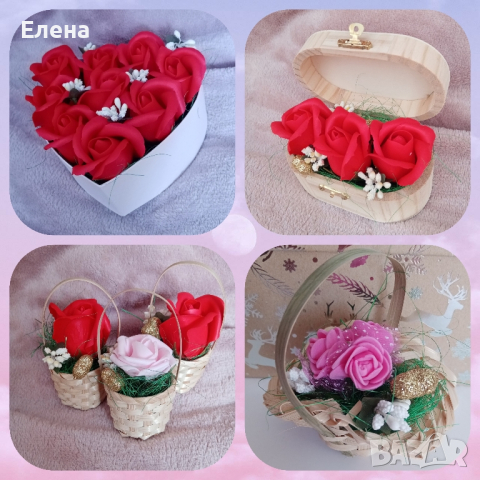 Декорации с ароматни сапунени рози , снимка 1 - Изкуствени цветя - 44865321