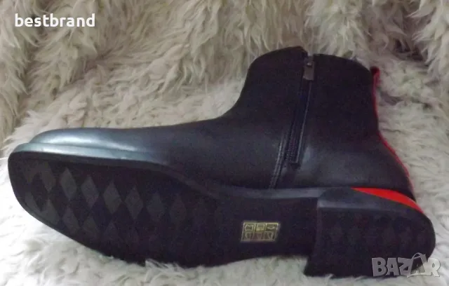 Дамски елегантни боти от естествена кожа, на нисък ток, код 324/130 , снимка 4 - Дамски боти - 48233124