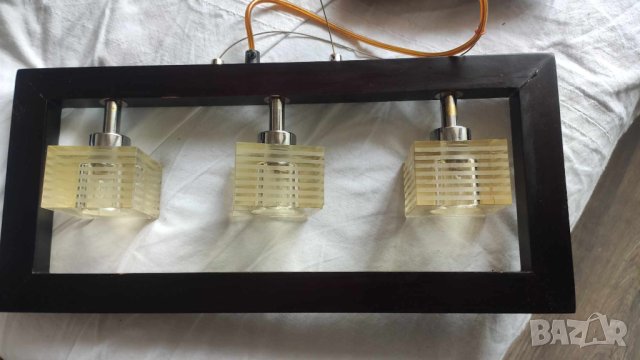 Дървен полилеи цвят венге, снимка 4 - Полилеи - 43981146