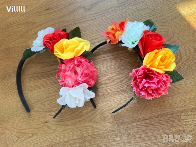 Диадема с цветя за народни танци, снимка 8 - Колиета, медальони, синджири - 48058971