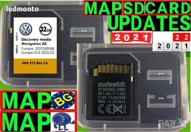 СД карта 2023 MIB2 Фолксваген навигация VW Golf 7, Jetta, Touran,Passat,Tiguan SD card map update, снимка 2 - Части - 39271556